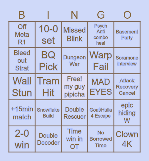 2025 Summer IJL Bingo Card