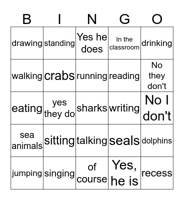 rainbow P Bingo Card