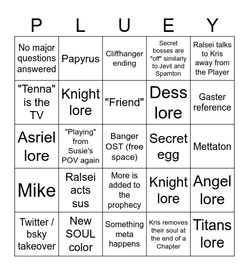 DELTARUNE CH 3&4 Bingo! Bingo Card