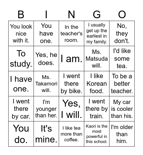 DK, Come a Little Closer! Bingo Card