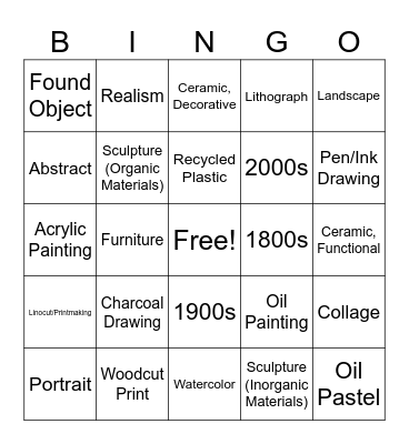 Figge Art Museum Bingo Card