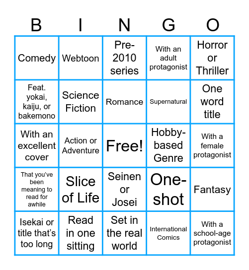 Summer Reading Bingo Card