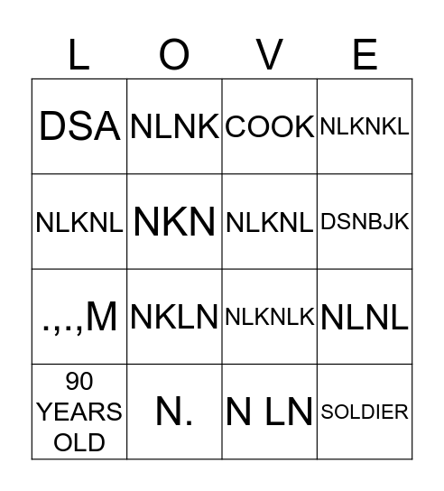 FUN FACTS ABOUT GRANDMA Bingo Card