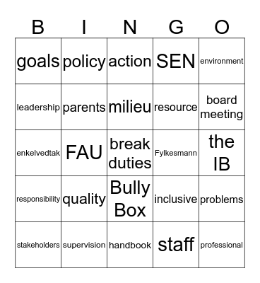 Meeting resource #1 Bingo Card