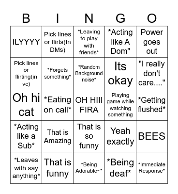 Lemon head BINGO Card