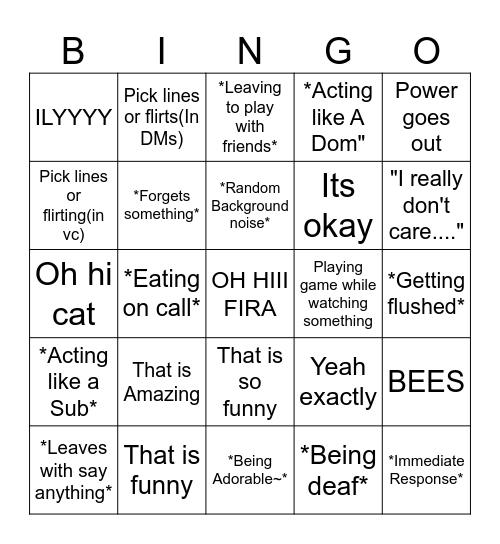 Lemon head BINGO Card