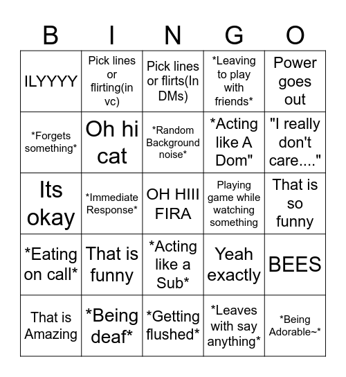 Lemon head BINGO Card