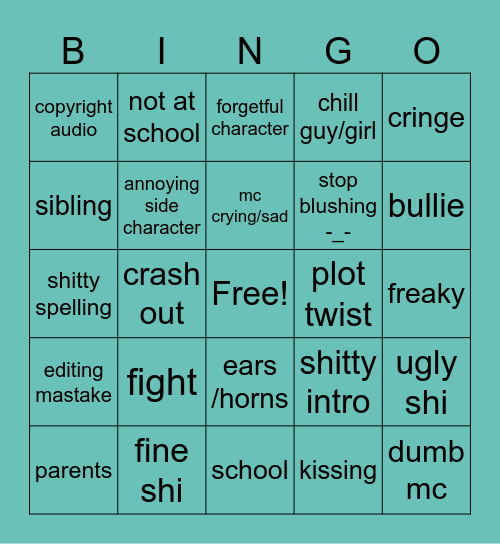 gacha life bingo Card