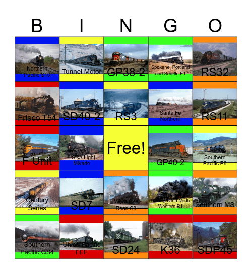 EMD F3- The Orginal Owners Bingo Card