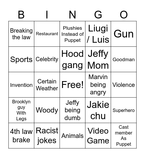 Sml Bingo Card