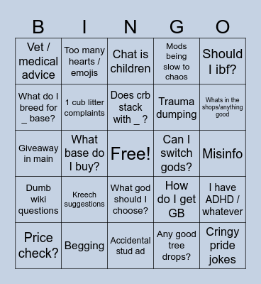 Lioden Bingo Card