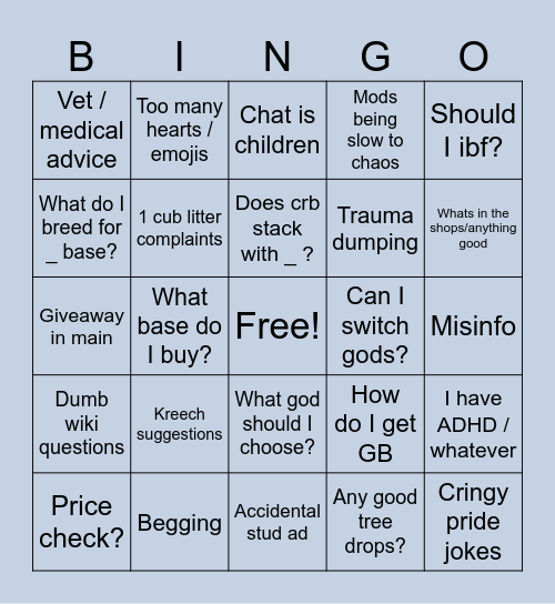 Lioden Bingo Card