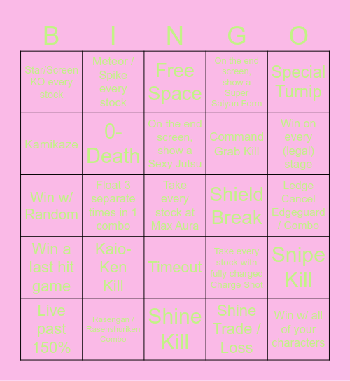 Leona SSF2 Bingo Board Bingo Card