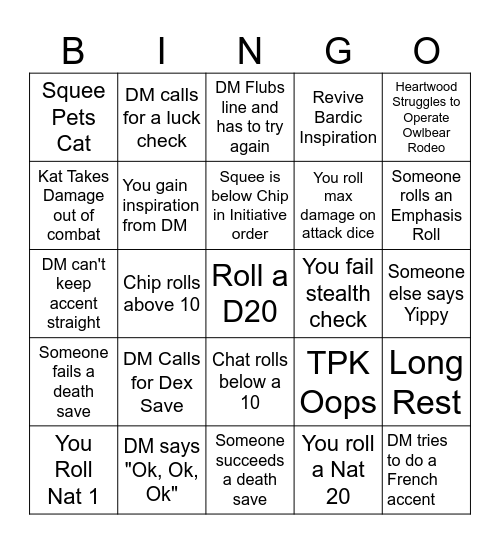 Vulki Bingo Card