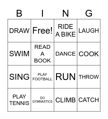 I CAN Bingo Card