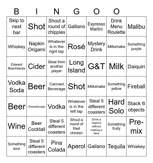 Ew Gross Bingo Card