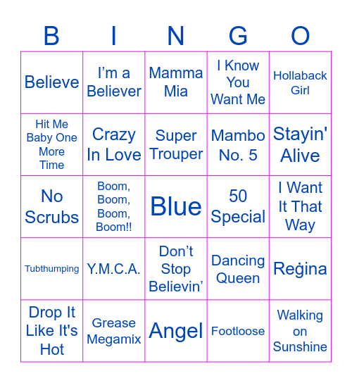 Bingo & Boogie for the Bride Bingo Card