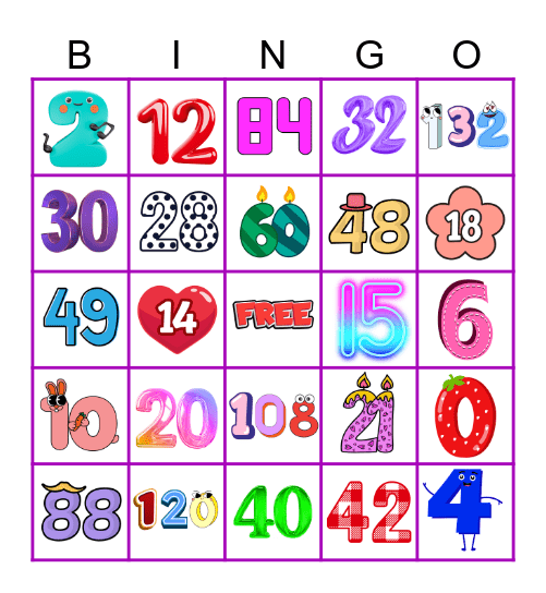 บิงโกสูตรคูณ ชุดที่ 4 Bingo Card