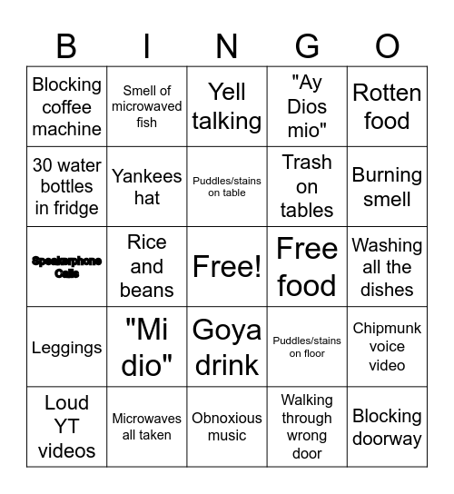 Breakroom Bingo Card