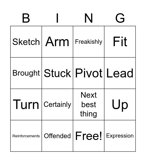 Friends Bingo Card