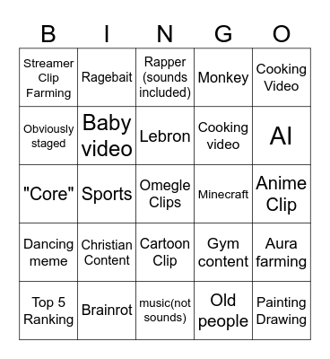 Maroon Bingo Card