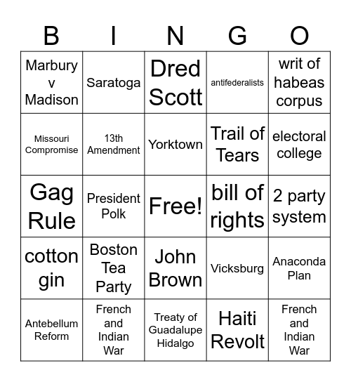 US1 bingo review Bingo Card