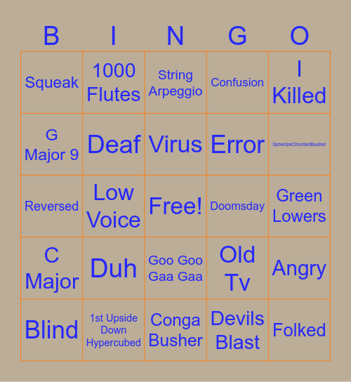 Effects Bingo Card