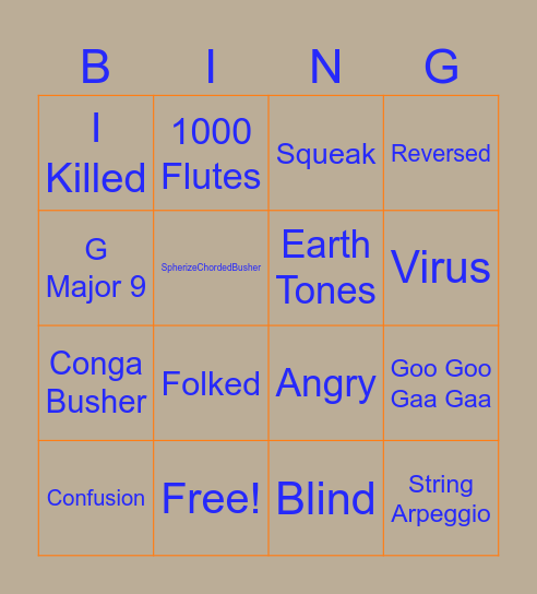 Effects Bingo Card