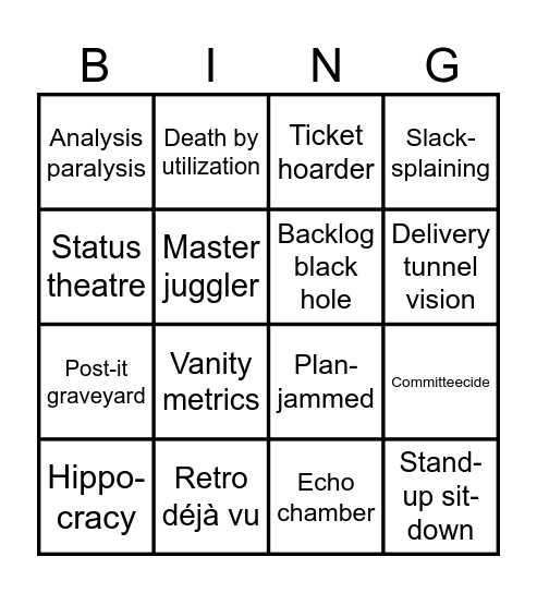 IPFD Agile Bingo Card