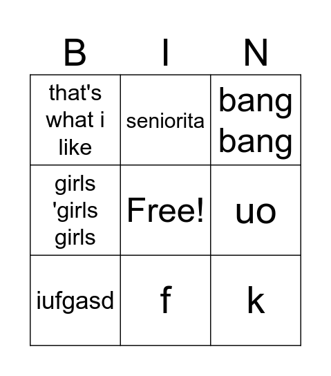 muziek bingo Card