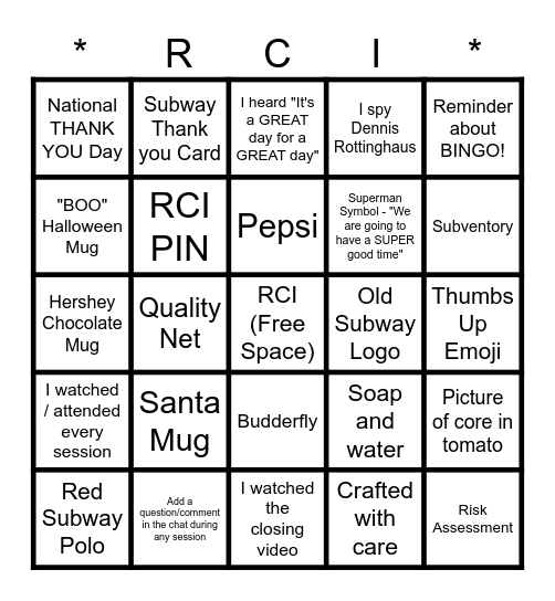 Virtual Leadership Conference BINGO! Bingo Card