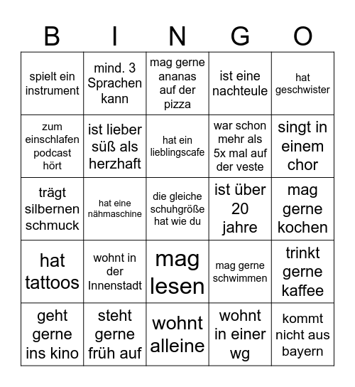 SOMMERFEST - BINGO Card