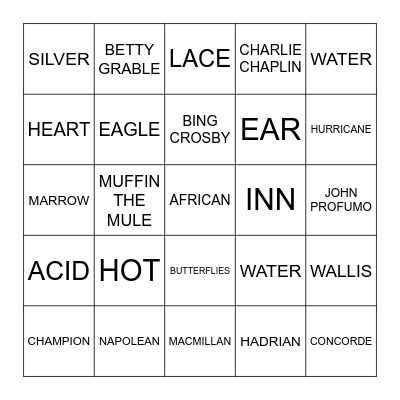 BINGO Card