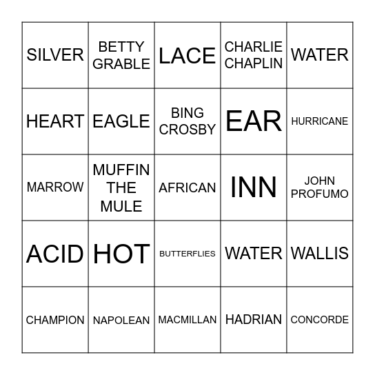 BINGO Card