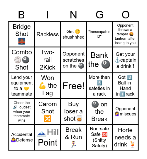 All Night Wong Bingo Card