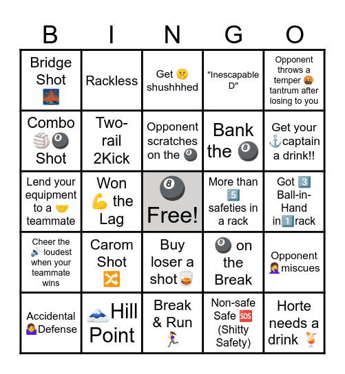 All Night Wong Bingo Card