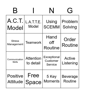 Soft Skills & Routines Bingo Card