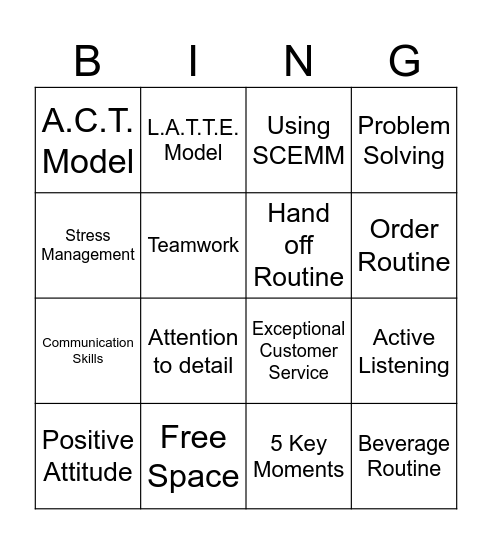Soft Skills & Routines Bingo Card