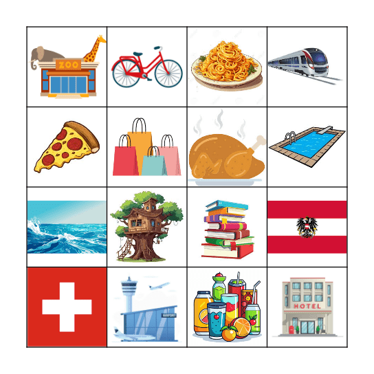 Urlaub Bingo Card