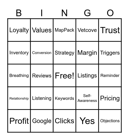 PM Summit Bingo Card