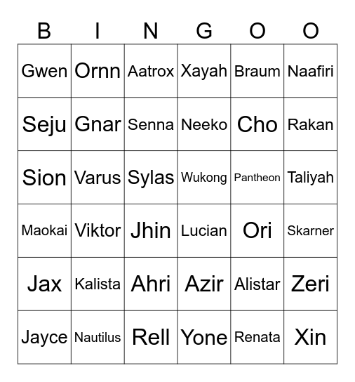 LEC PLAYOFFS Bingo Card