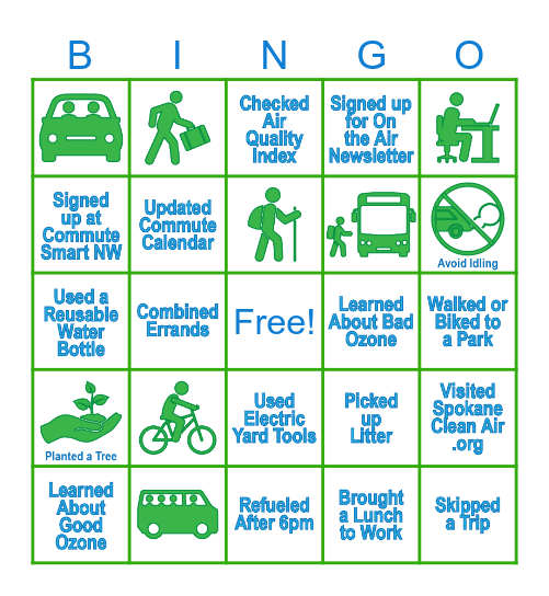 Clean Air BINGO Card