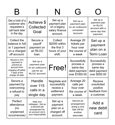 Collections Bingo Card
