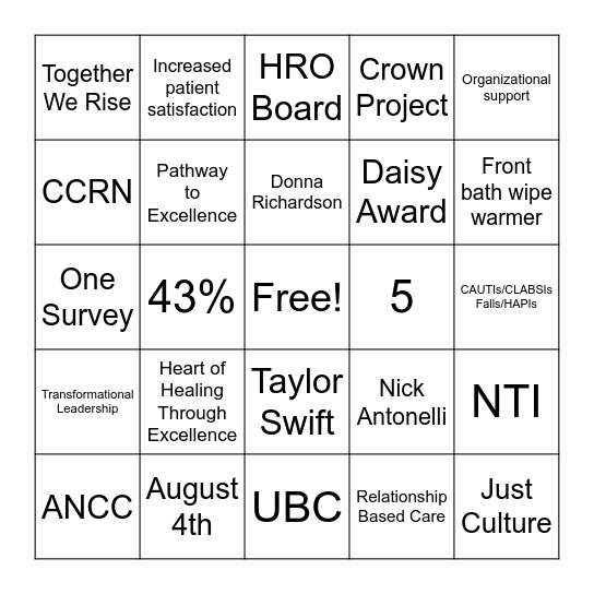 Magnet Bingo Card