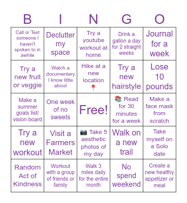 Val's June Jam Bingo Card
