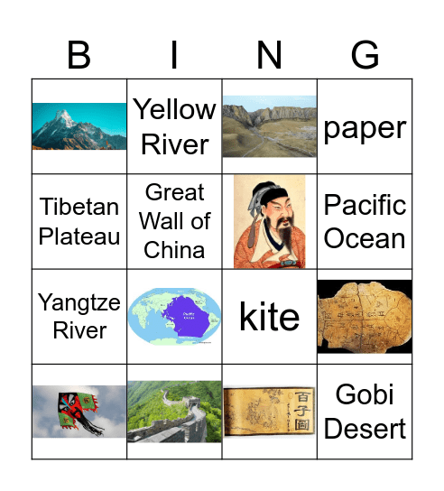 Ancient China Bingo Card