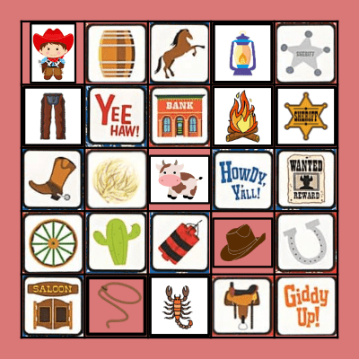Western Bingo Card