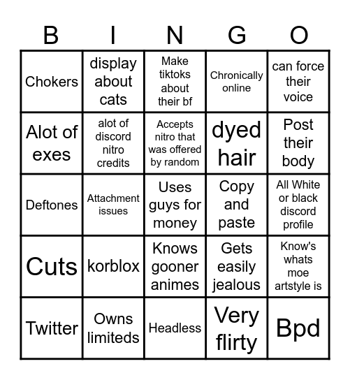 Ekitten bingo Card