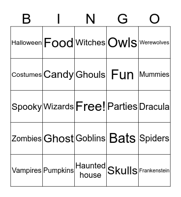 Spookiest Bingo Around! Bingo Card
