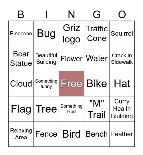 Photography Bingo Card